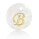 Schelp hanger 15mm letter B Gold-white